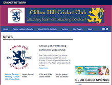 Tablet Screenshot of cliftonhillcricketclub.com